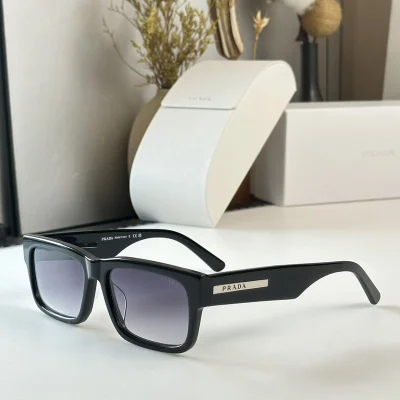 Солнцезащитные очки Prada Logo Inscription Inside Rectangle On Frame "Black/Violet" фото № 2