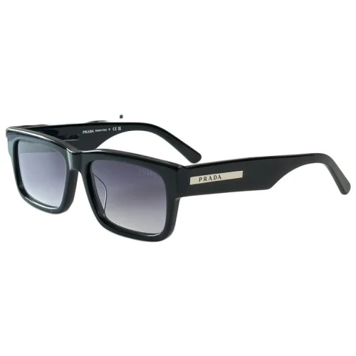 Солнцезащитные очки Prada Logo Inscription Inside Rectangle On Frame "Black/Violet"