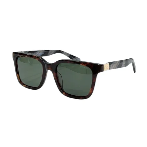 Солнцезащитные очки Prada Frame With Small Gold Rectangle "Brown/Green"