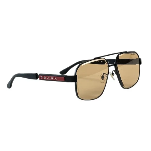 Солнцезащитные очки Prada Aviator Frame With Thin Temples And Logo "Brown"
