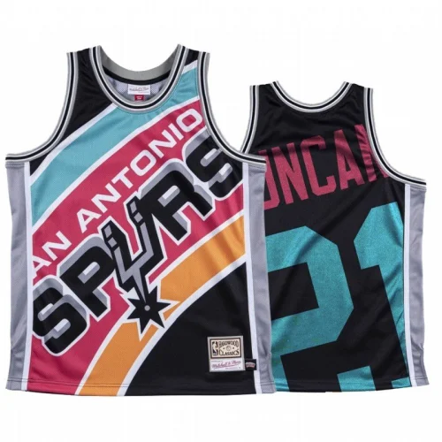 Баскетбольная Джерси Mitchell And Ness San Antonio Spurs №21 Tim Duncan With Logo "Black"