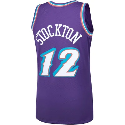 Баскетбольная Джерси Mitchell And Ness Utah Jazz №12 John Stockton "Violet" фото № 2