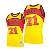 Баскетбольная Джерси NBA Atlanta Hawks 21 №21 Dominique Wilkins "Yellow"