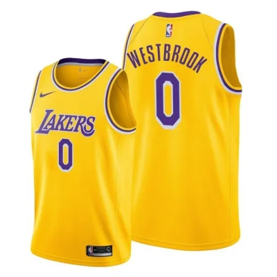 Баскетбольная Джерси Nike X NBA Los Angeles Lakers №0 Russell Westbrook "Yellow" фото № 2