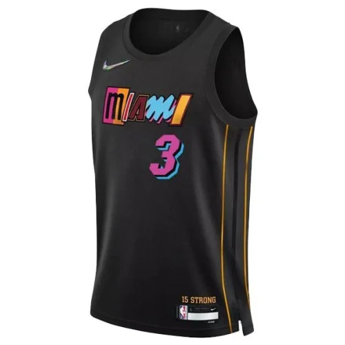 Баскетбольная Джерси Nike Miami Heat 21-22 №3 Dwyane Wade "Black"