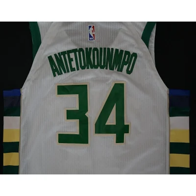 Баскетбольная Джерси Nike Milwaukee Bucks 17-18 №34 Giannis Antetokounmpo With Logo "White" фото № 2 Баскетбольная Джерси Nike Milwaukee Bucks 17-18 №34 Giannis Antetokounmpo With Logo "White" фото № 2