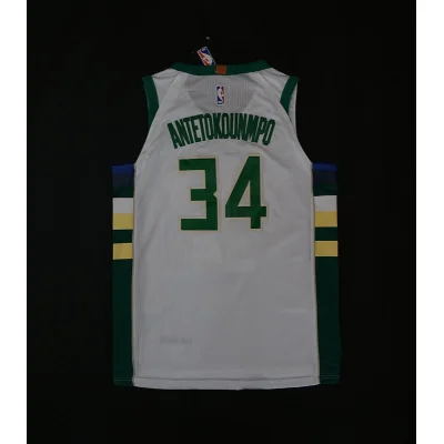 Баскетбольная Джерси Nike Milwaukee Bucks 17-18 №34 Giannis Antetokounmpo With Logo "White" фото № 4 Баскетбольная Джерси Nike Milwaukee Bucks 17-18 №34 Giannis Antetokounmpo With Logo "White" фото № 4