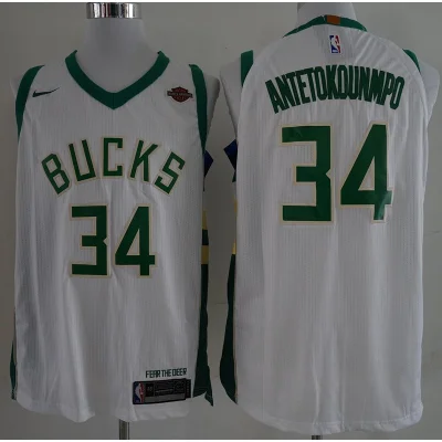 Баскетбольная Джерси Nike Milwaukee Bucks 17-18 №34 Giannis Antetokounmpo With Logo "White" фото № 8 Баскетбольная Джерси Nike Milwaukee Bucks 17-18 №34 Giannis Antetokounmpo With Logo "White" фото № 8