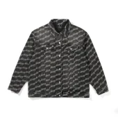 Джинсовая Куртка Balenciaga With Brand Print Of Logos "Black"