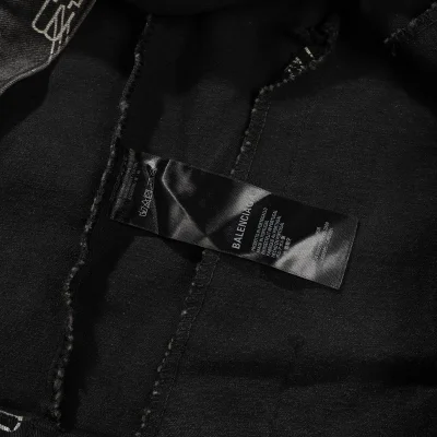 Джинсовая Куртка Balenciaga With Brand Print Of Logos "Black" фото № 3 Джинсовая Куртка Balenciaga With Brand Print Of Logos "Black" фото № 3