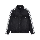 Джинсовая Куртка Balenciaga X Adidas With White Stripes "Black"