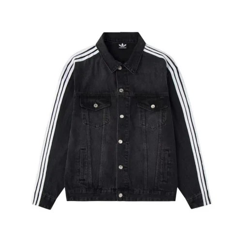 Джинсовая Куртка Balenciaga X Adidas With White Stripes "Black"