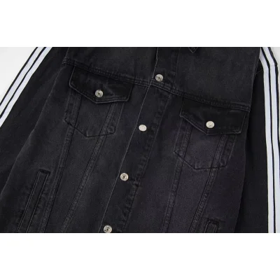 Джинсовая Куртка Balenciaga X Adidas With White Stripes "Black" фото № 7