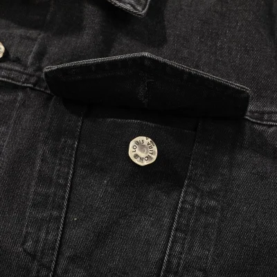 Джинсовая Куртка Louis Vuitton With Logo Print On Half "Black/Gray" фото № 2