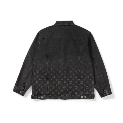 Джинсовая Куртка Louis Vuitton With Logo Print On Half "Black/Gray" фото № 3