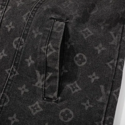 Джинсовая Куртка Louis Vuitton With Logo Print On Half "Black/Gray" фото № 4