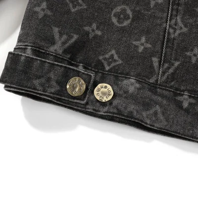 Джинсовая Куртка Louis Vuitton With Logo Print On Half "Black/Gray" фото № 5
