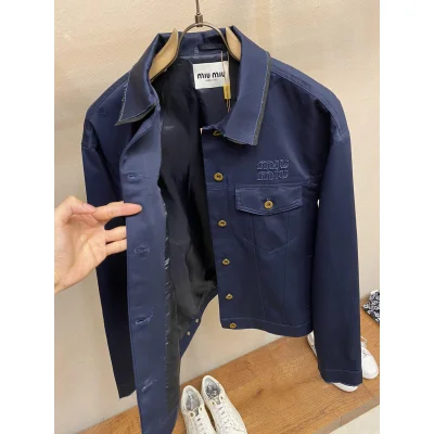 Куртка Miu Miu Frontside Blue Dark Logo Miu Miu "Blue" фото № 6