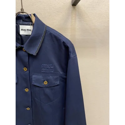 Куртка Miu Miu Frontside Blue Dark Logo Miu Miu "Blue" фото № 3