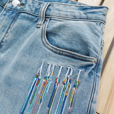 Джинсы Amiri With Colored Threads "Blue" фото № 4 Джинсы Amiri With Colored Threads "Blue" фото № 4