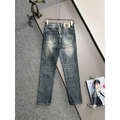 Джинсы Burberry Backside Stripe Gold Logo BT And Two Horses "Blue" фото № 6