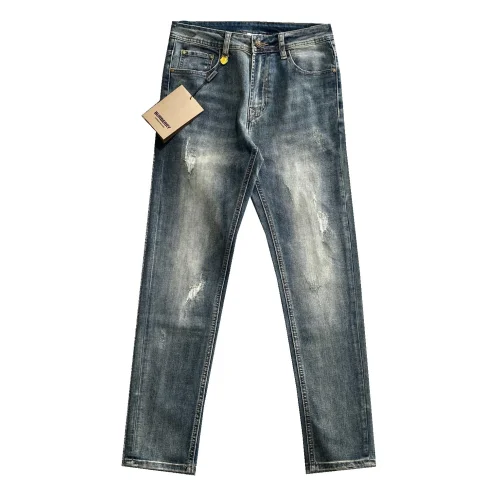 Джинсы Burberry Backside Stripe Gold Logo BT And Two Horses "Blue"