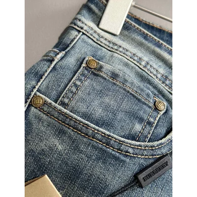 Джинсы Burberry Backside Stripe Gold Logo BT And Two Horses "Blue" фото № 7