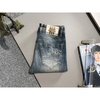 Джинсы Burberry Backside Stripe Gold Logo BT And Two Horses "Blue" фото № 2