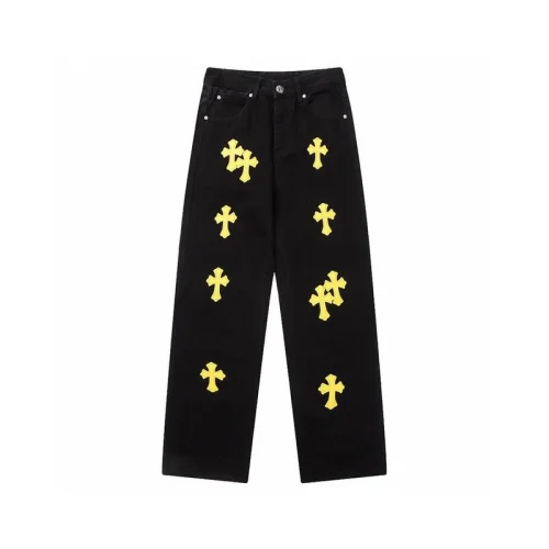 Джинсы Chrome Hearts With Yellow Cross Patch "Black"