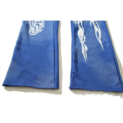 Штаны Hellstar X Four Caccus With White Print "Blue" фото № 2