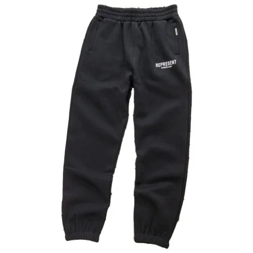 Штаны Represent With White Text Logo "Black"