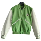 Бомбер Christian Dior Frontside Logo Black Rhinestones "Green"