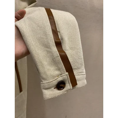 Куртка-бомбер Miu Miu Frontside Light Striped Logotype Miu Miu "Beige" фото № 6