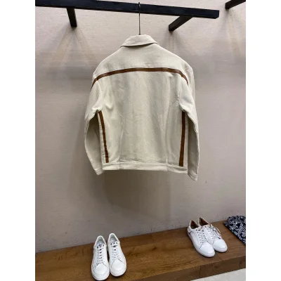 Куртка-бомбер Miu Miu Frontside Light Striped Logotype Miu Miu "Beige" фото № 2