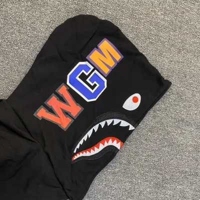 Худи A Bathing Ape The Letters WGM ZIP "Black/Gray" фото № 3