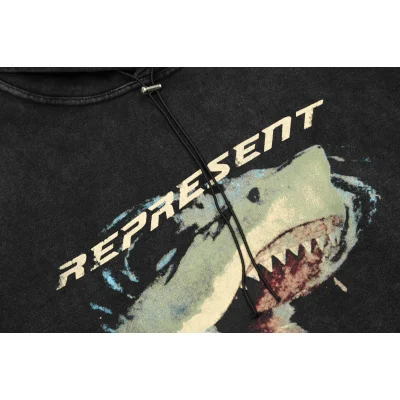 Худи Represent Only the Strong Shark Survive "Gray" фото № 5