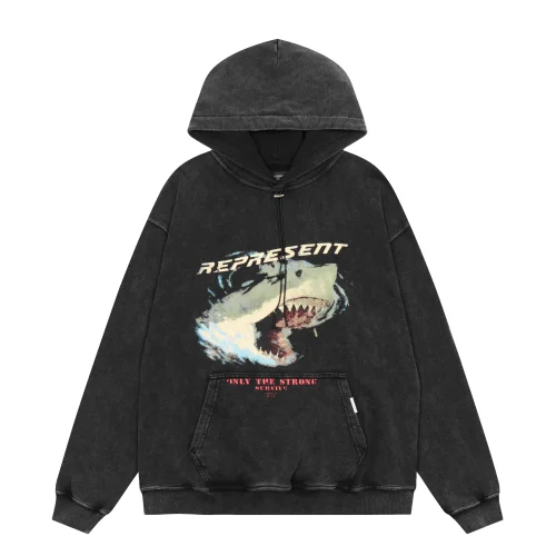 Худи Represent Only the Strong Shark Survive "Gray"