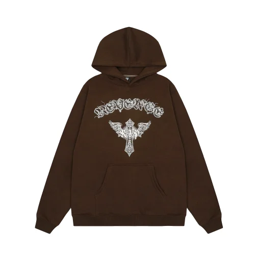Худи Revenge RIP Skeleton with Wings "Brown"
