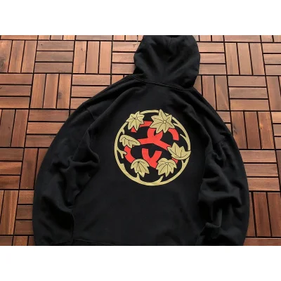 Худи Stussy Circle With Logo Letter And Leaves "Black" фото № 2