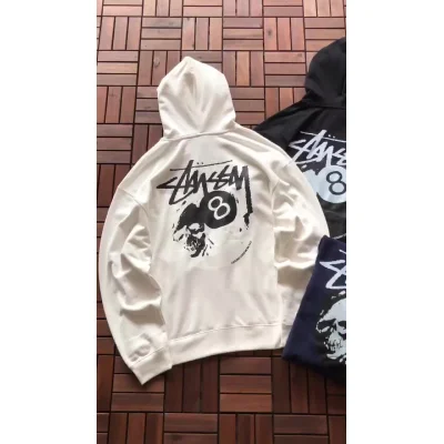 Худи Stussy Skull With Playing Ball Inside Circle "White" фото № 3