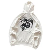 Худи Stussy Skull With Playing Ball Inside Circle "White"