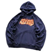 Худи Stussy Logo Inscription From Colorful Lines "Navy"