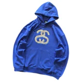 Худи Stussy Mirror Logo Letters Inside Circle Front "Blue"