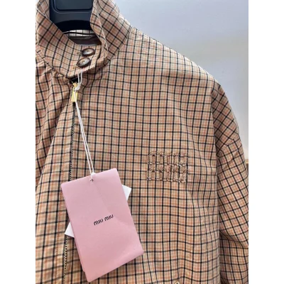 Куртка-бомбер Miu Miu Frontside Dark Brown Logotype Miu Miu "Brown" фото № 6