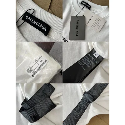 Лонгслив Balenciaga Small Front Logo And Big Back Logo By Center "White" фото № 6