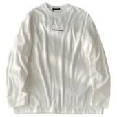 Лонгслив Balenciaga Small Front Logo And Big Back Logo By Center "White"