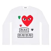 Лонгслив Comme des Garçons Play Multihearts "White"