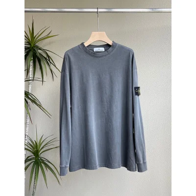 Лонгслив Stone Island With A Rectangular Stripe "Gray" фото № 5