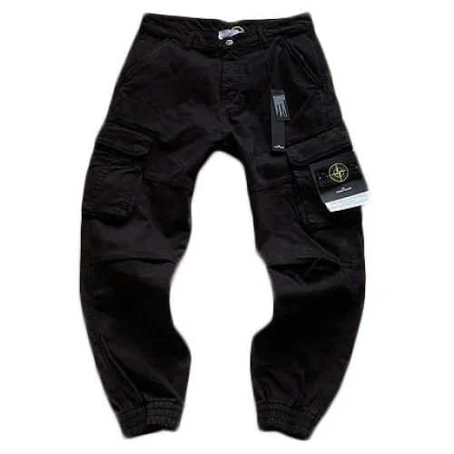 Брюки-карго Stone Island Embroidered Pocket Logo "Black"