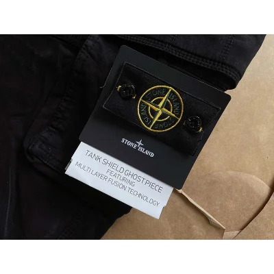 Брюки-карго Stone Island Embroidered Pocket Logo "Black" фото № 2